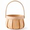 Small Round Natural Woodchip Wooden Decorative Storage Basket with Handle